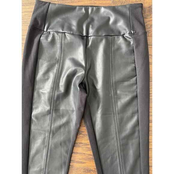 Zella Women's Black High Waist Faux Leather Hybrid Leggings Size M - Picture 3 of 5